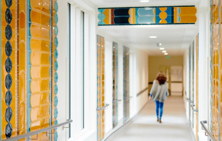 Tiled corridor arts commission at Royal Edinburgh Hospital