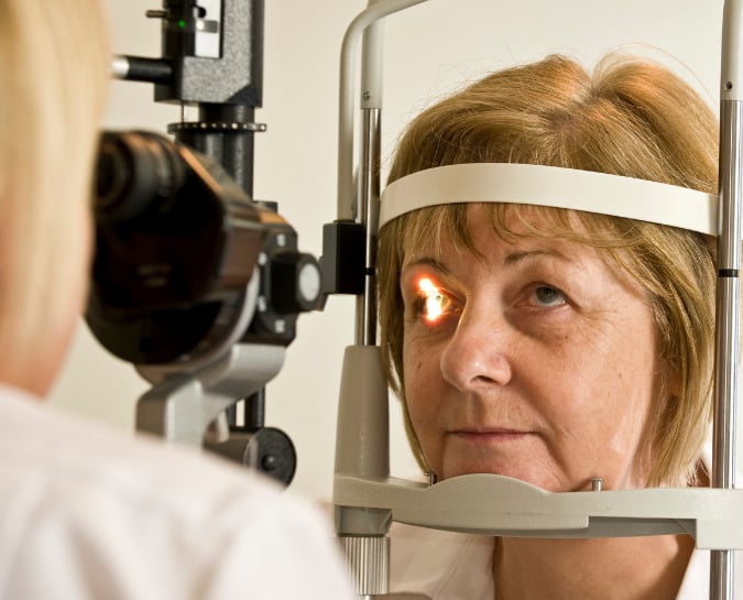 Woman having an eye exam