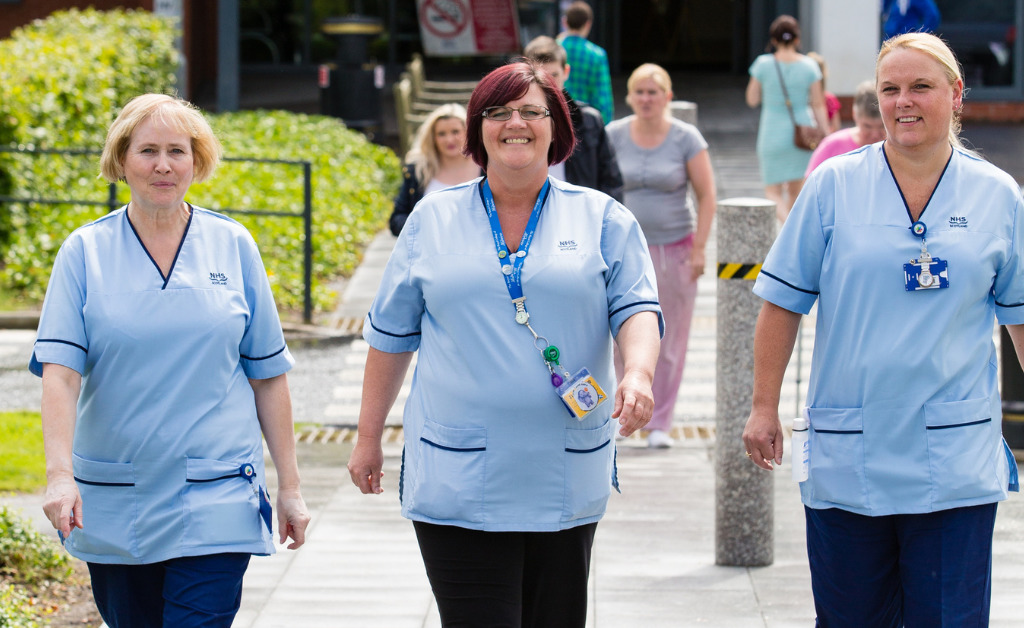 Three Nurses Walking