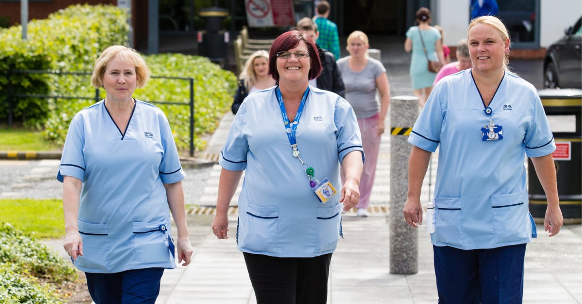 Three Nurses Walking