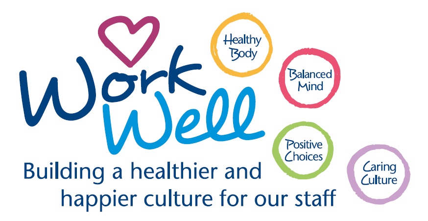 Workwell logo - with tag line Building a healthier and happier culture for our staff