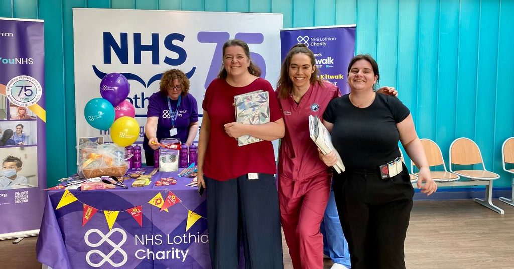 NHS Lothian staff celebrating the NHS Big Tea at the Royal Infirmary of Edinburgh