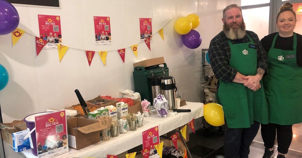 Starbucks celebrating the NHS Big Tea at Waverley Gate