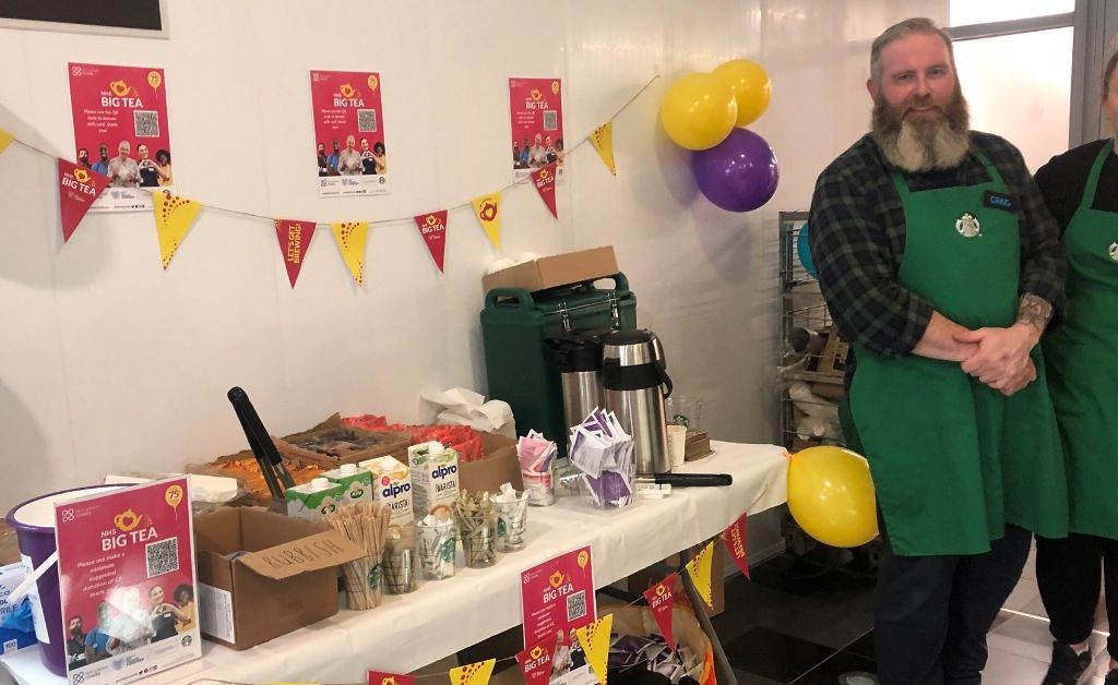 Starbucks celebrating the NHS Big Tea at Waverley Gate