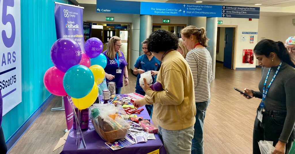 NHS Lothian staff celebrating the NHS Big Tea at the Royal Infirmary of Edinburgh