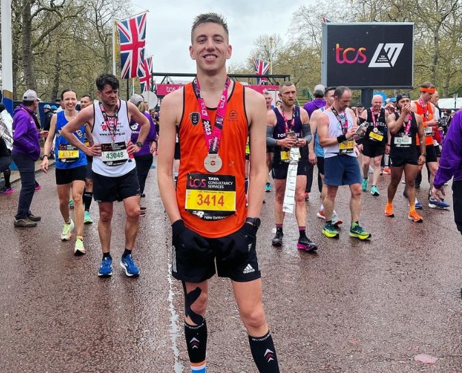 David running the London Marathon to raise money for NHS Lothian Charity
