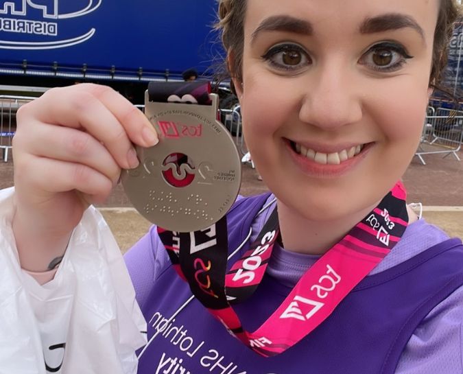 Lauren Mallin running the London Marathon to raise money for NHS Lothian Charity