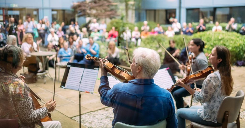 The London Symphony Orchestra in the NHS Project from Edinburgh International Festival. Photo – Mihaela Bodlovic