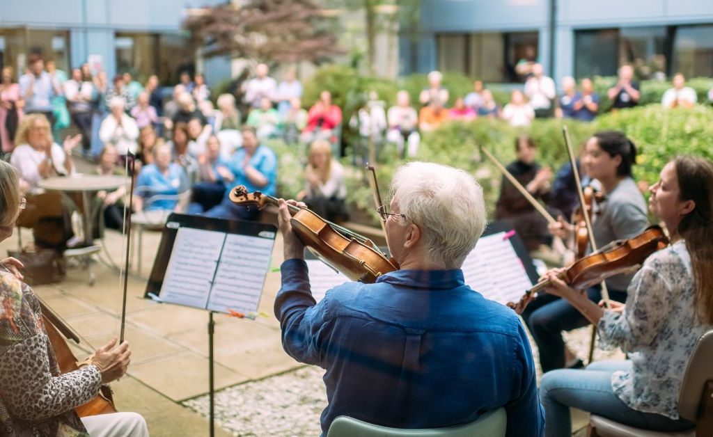The London Symphony Orchestra in the NHS Project from Edinburgh International Festival. Photo – Mihaela Bodlovic