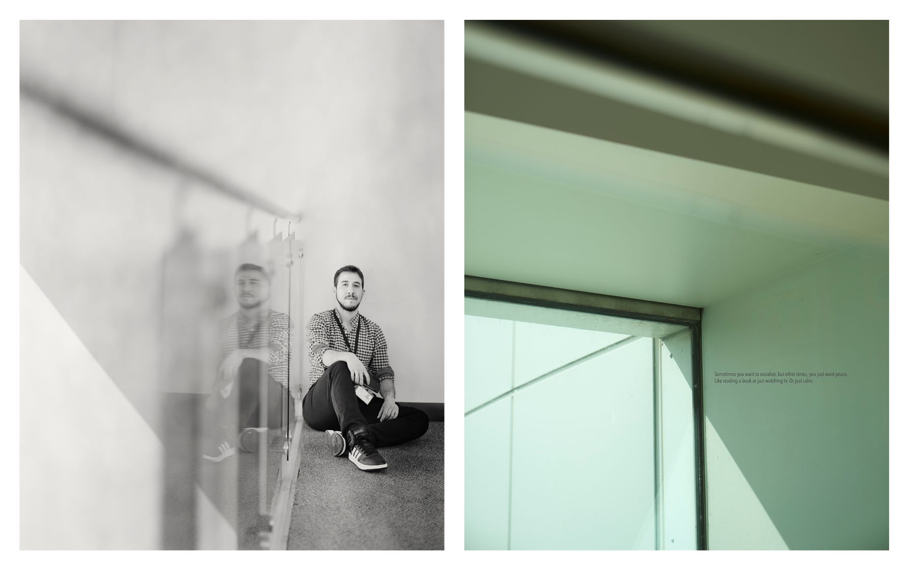 Diptych image of Adrian Velasquez and their haven