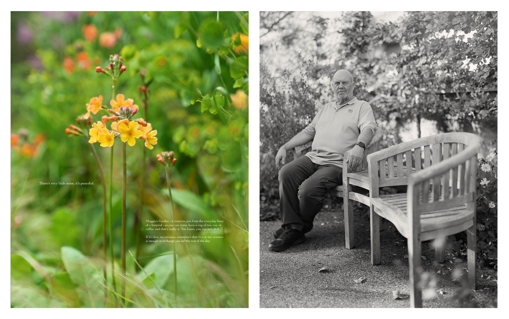 Diptych image of Bernie Dunne and their haven