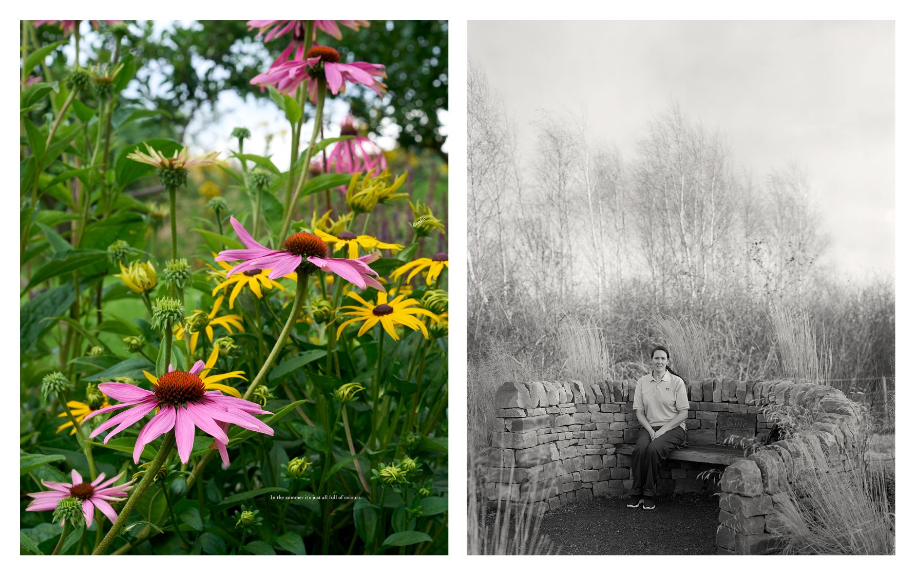 Diptych image of Beverley Franklin and their haven