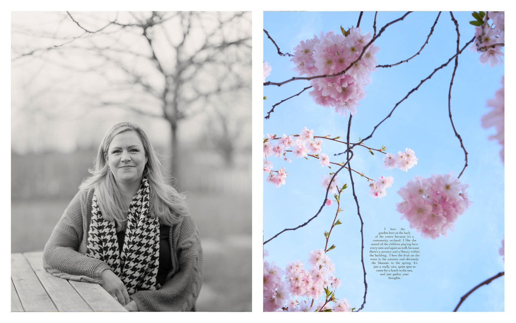 Diptych image of Claire Beswick and their haven