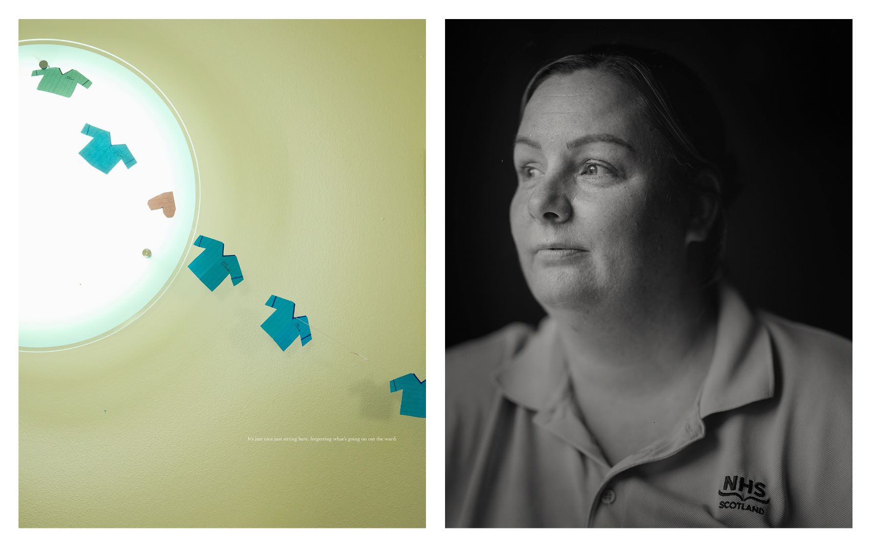 Diptych image of Kelly Turner and their haven
