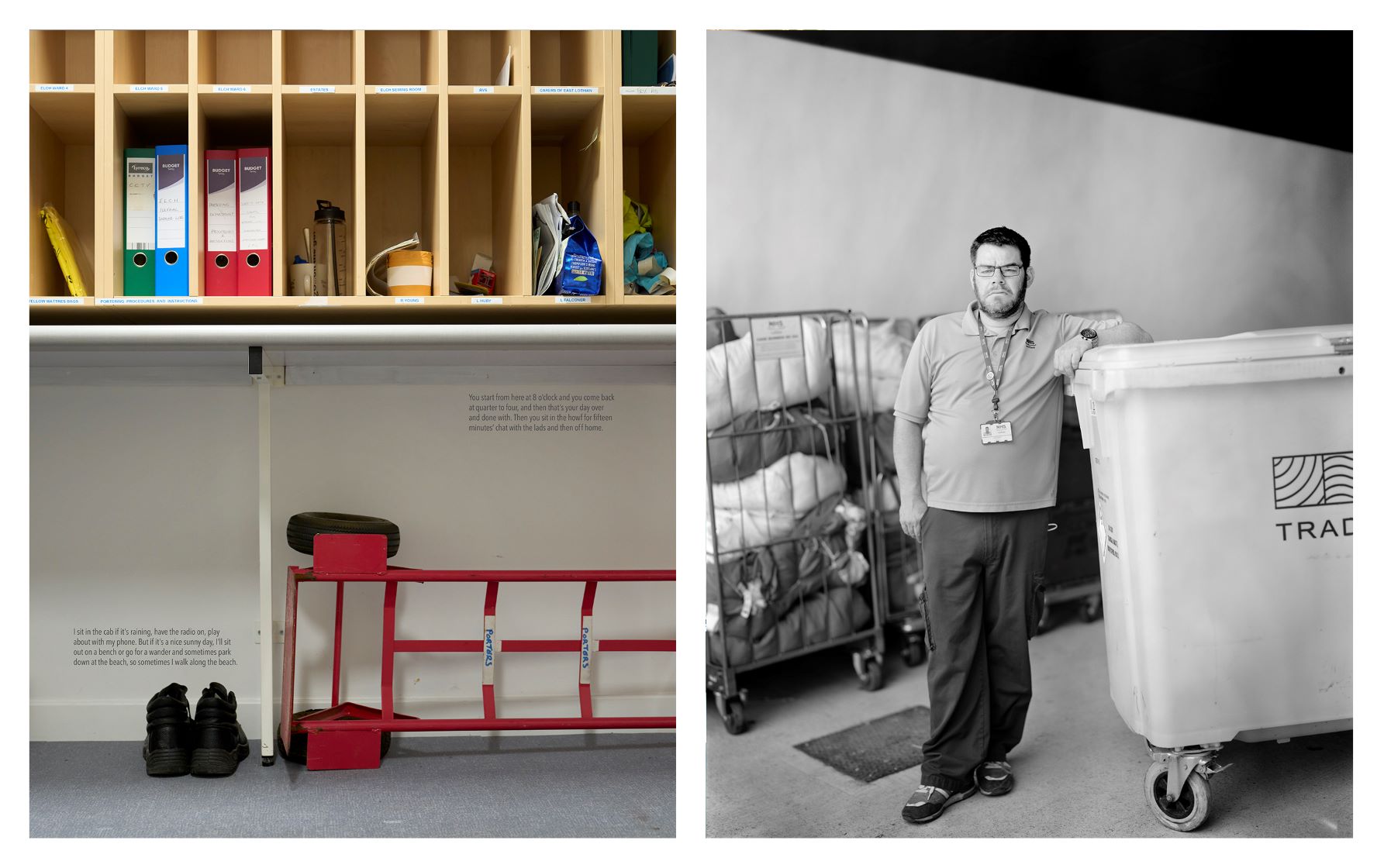 Diptych image of Lee Falconer and their haven