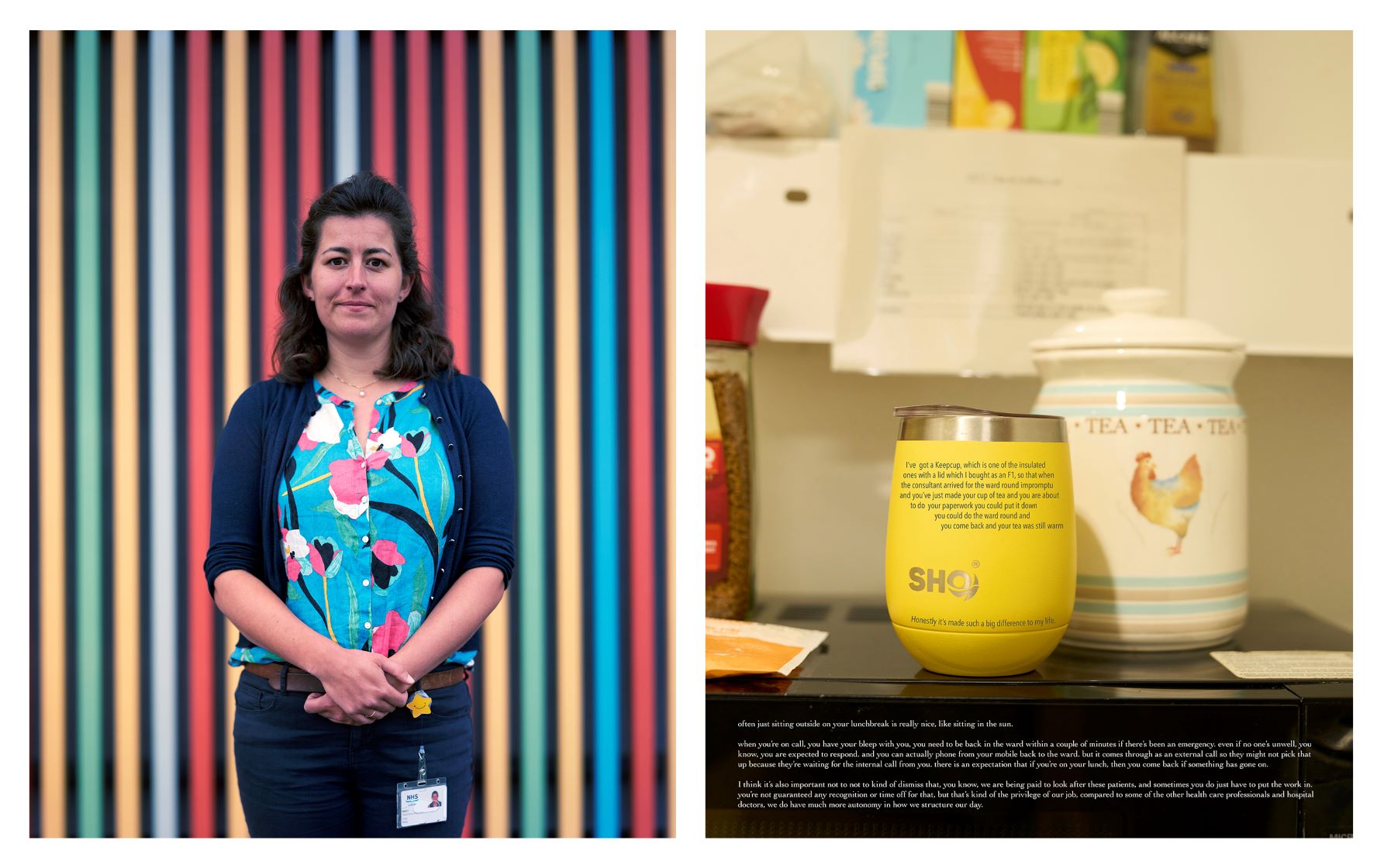 Diptych image of Lucy Knox and their haven
