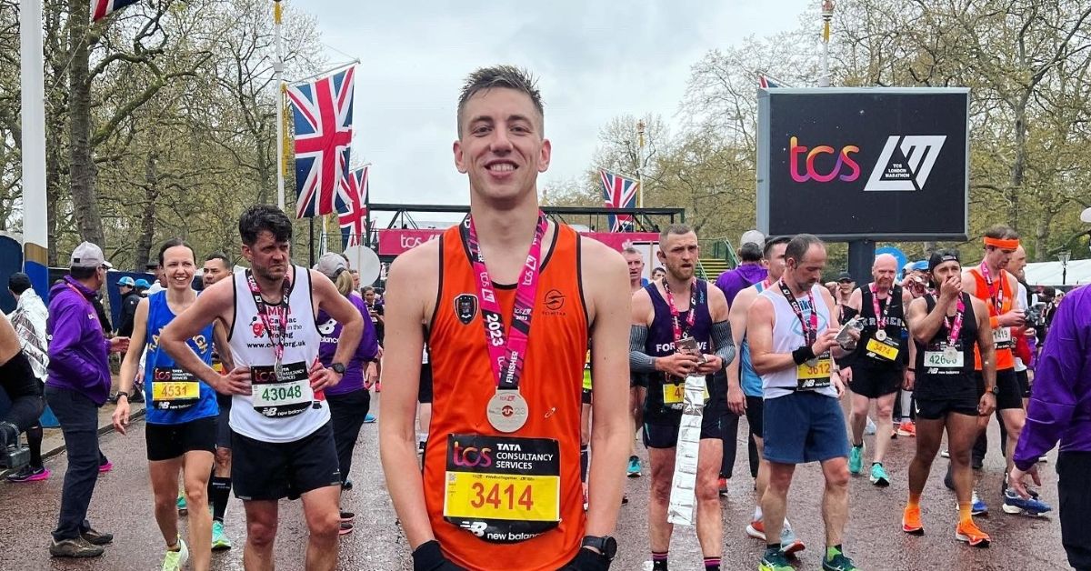 David running the London Marathon to raise money for NHS Lothian Charity