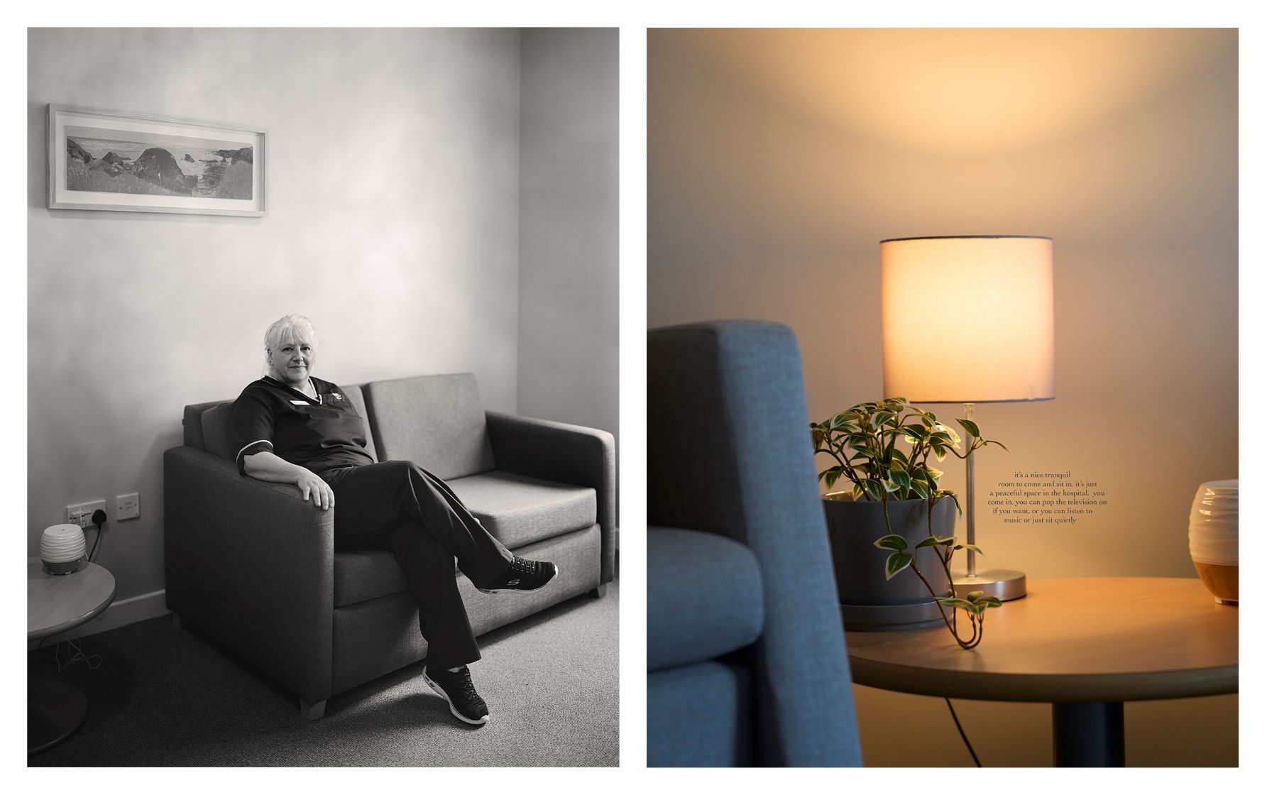 Diptych image of Sandi Haines and their haven