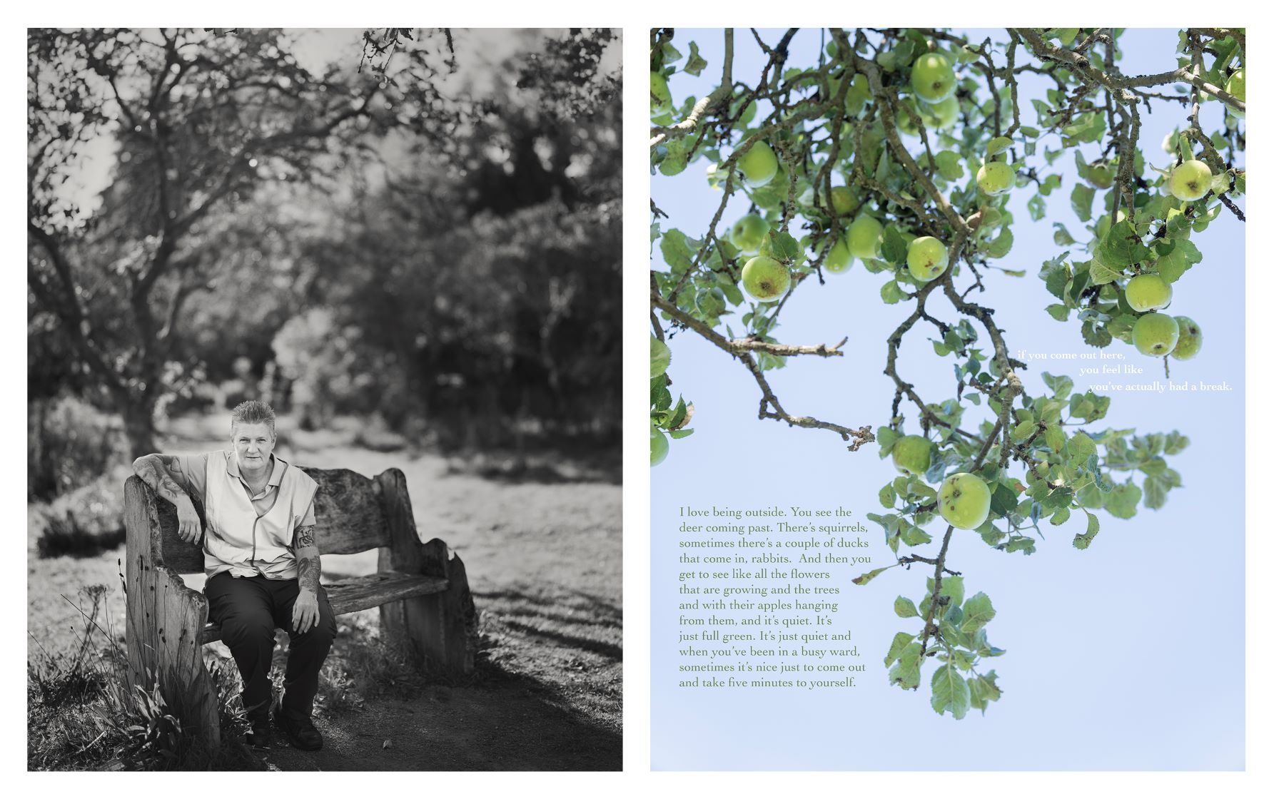Diptych image of Sharon Warrington and their haven