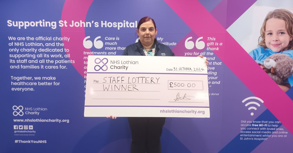 Hayleigh Donaldson from St Johns. Staff Lottery winner September 2024