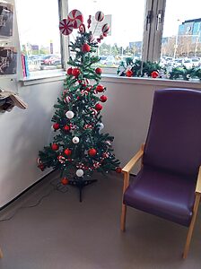 Christmas decorations in a dialysis ward at RIE