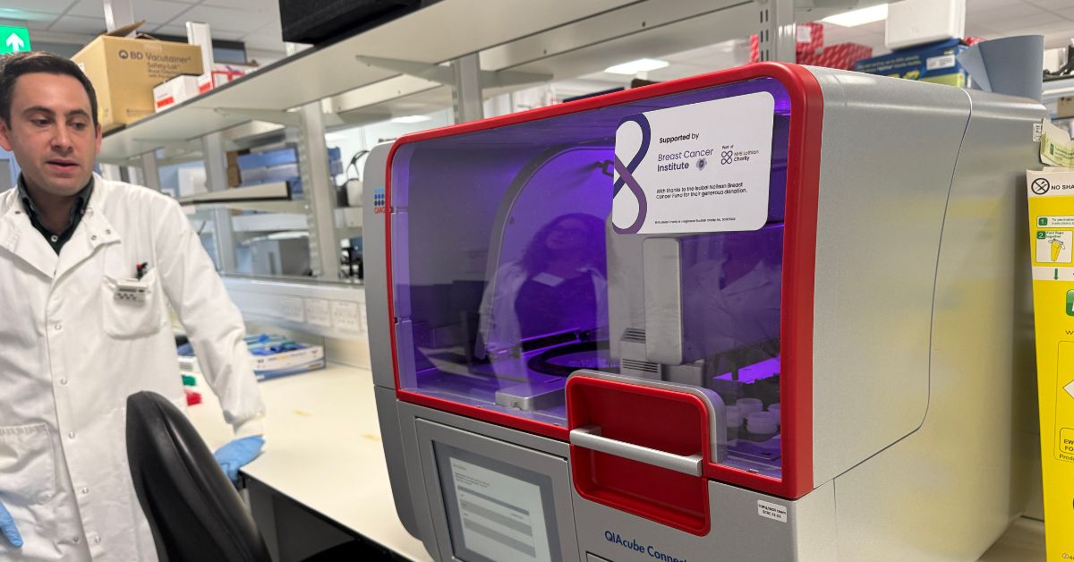 equipment funded by NHS Lothian Charity with asset sticker on the front