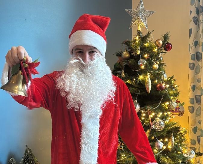 Staff dressed up as santa