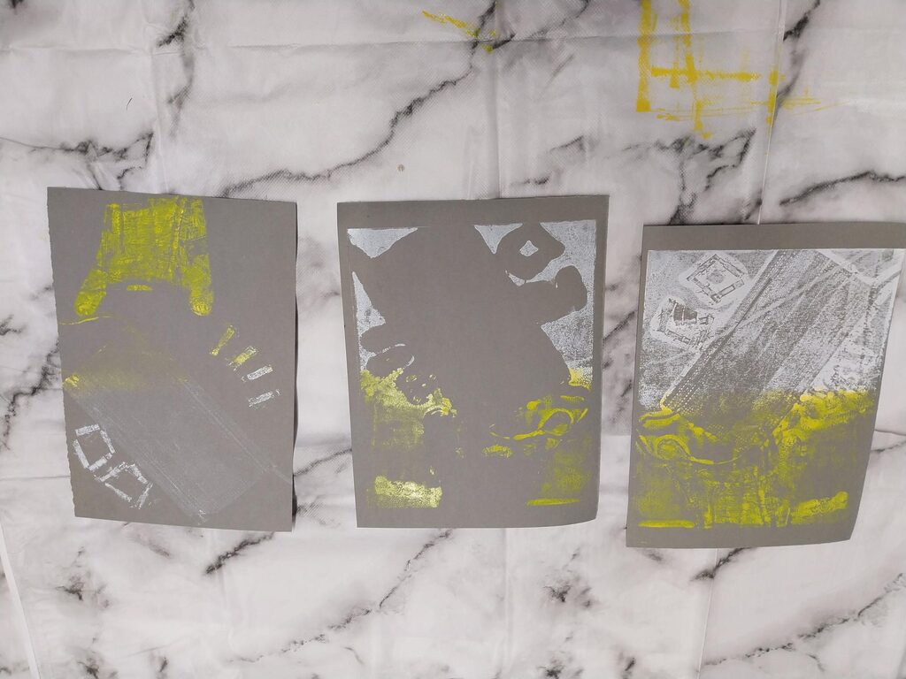 Grey and green artwork