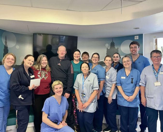 Karen Capewell with NHS Lothian staff