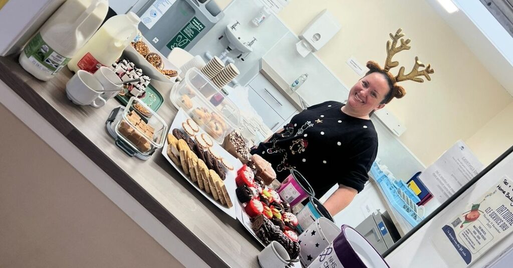 Staff celebrating National Elf Service Day at the Royal Edinburgh Hospital