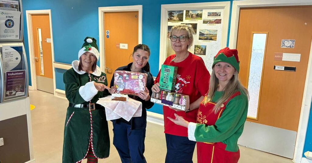 Unison staff celebrating National Elf Service Day across NHS Lothian sites