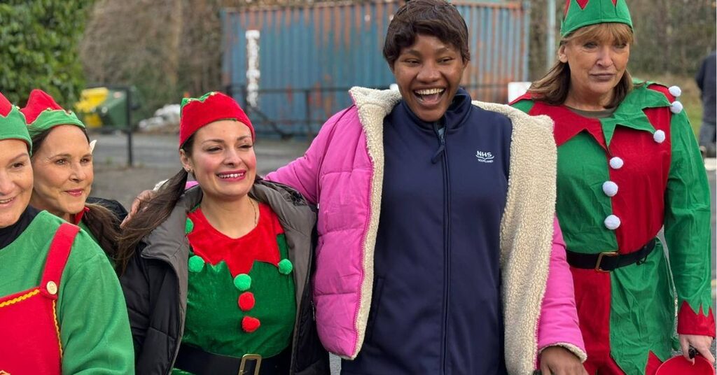 Unison staff celebrating National Elf Service Day across NHS Lothian sites