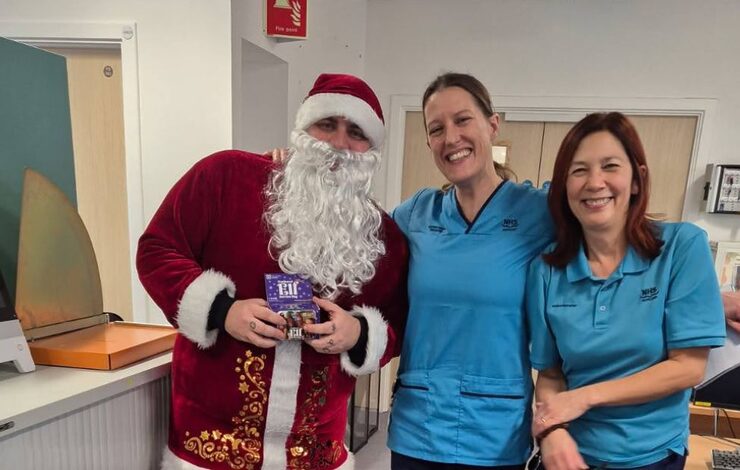 Unison staff celebrating National Elf Service Day across NHS Lothian sites