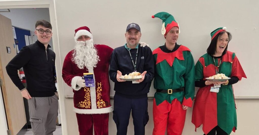 Unison staff celebrating National Elf Service Day across NHS Lothian sites