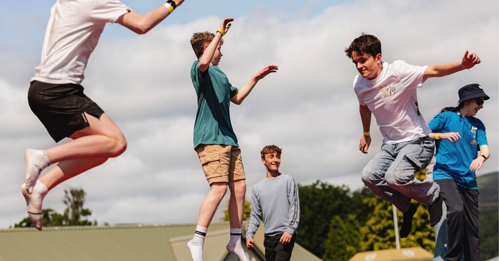 Trampolining - Peer support weekend with Teenage Cancer Trust at Crieff Hydro