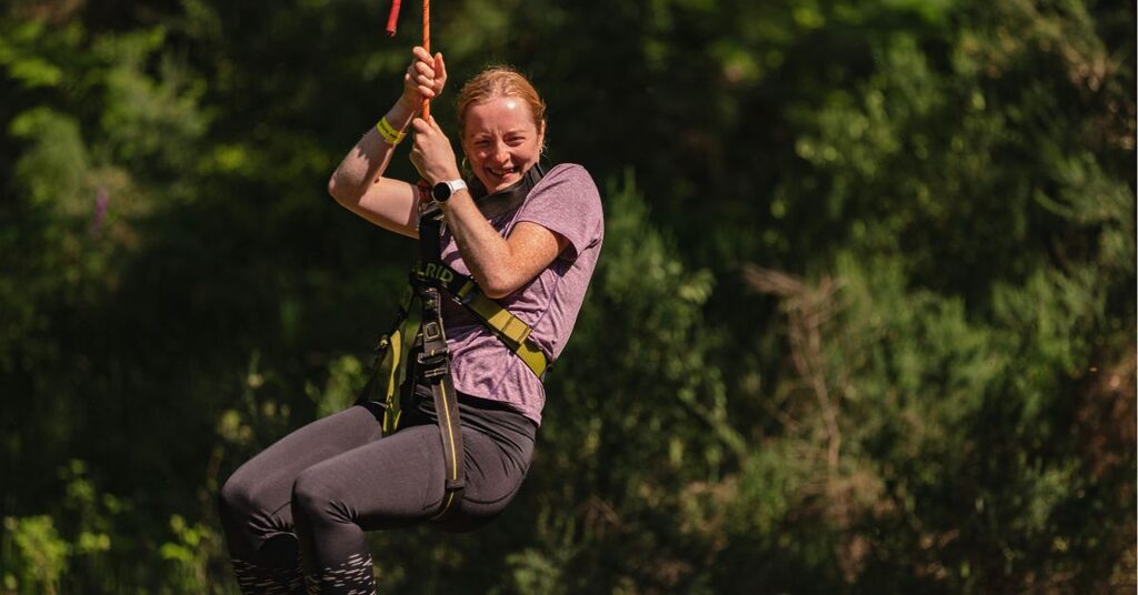 High ropes - Peer support weekend with Teenage Cancer Trust at Crieff Hydro