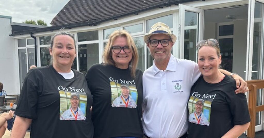 Nev and his support team at the British Transplant Games 2025