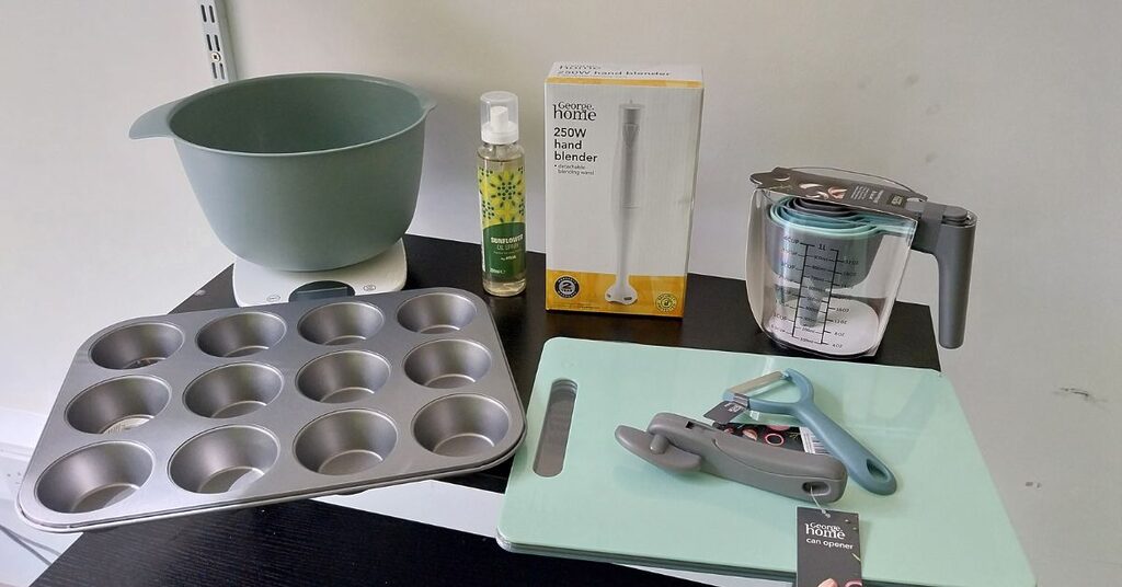 Kitchen item goody box funded by NHS Lothian Charity for the diabetes support group in Wester Hailes