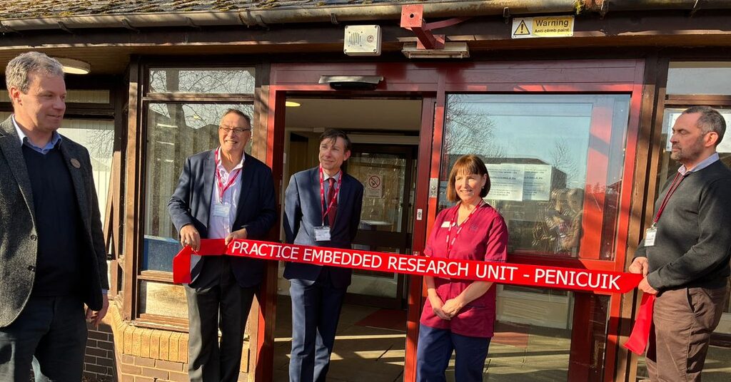 Ribbon cutting to open the refurbished PERU at Penicuik Medical Practice