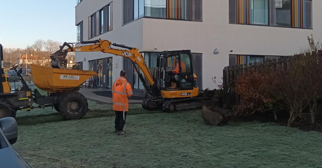 Diggers on the grounds of East Lothian Community Hospital