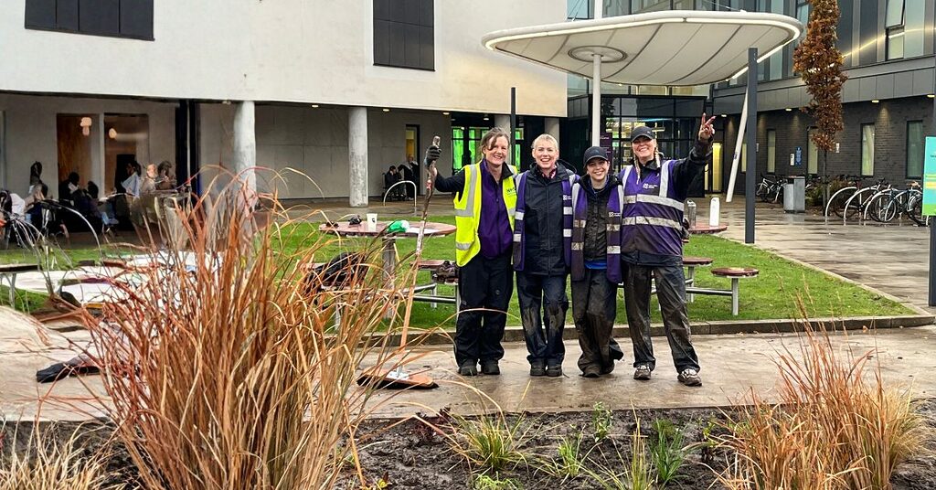 Our Nature Ranger and three volunteers outside the Royal Infirmary