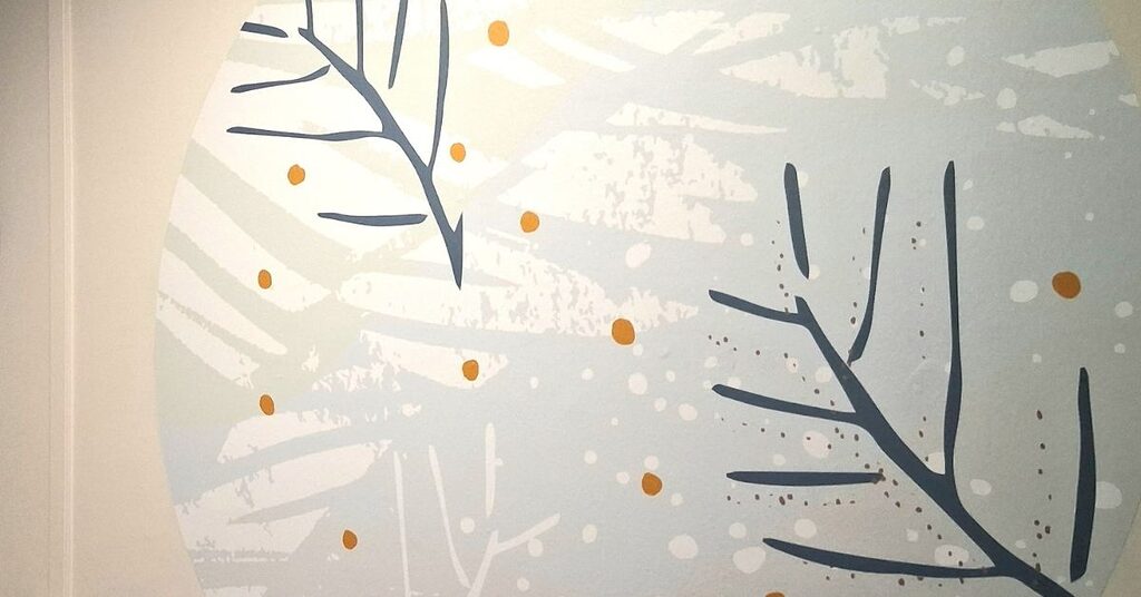 botanical wall vinyl designs in the acute medical assessment unit at the Western General