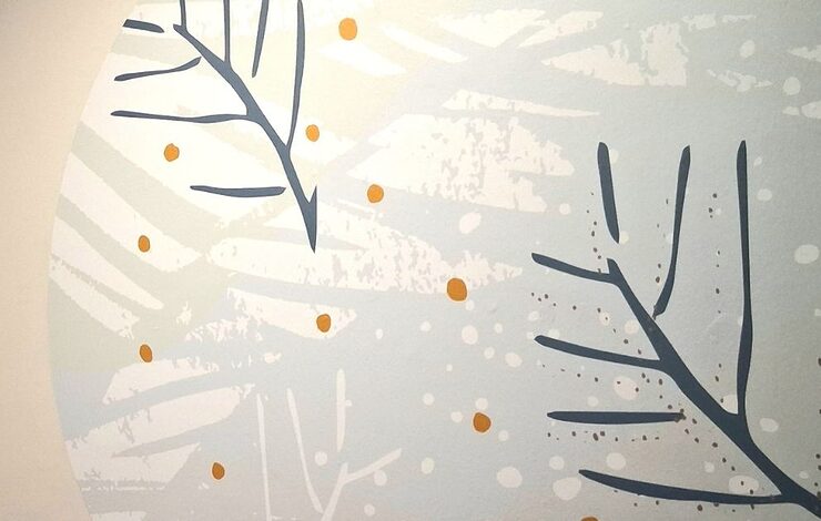 botanical wall vinyl designs in the acute medical assessment unit at the Western General