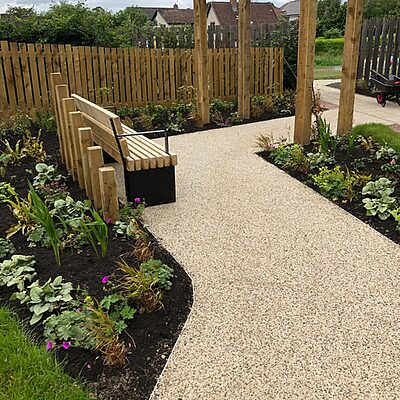 garden outside ward 2 at East Lothian Community Hospital