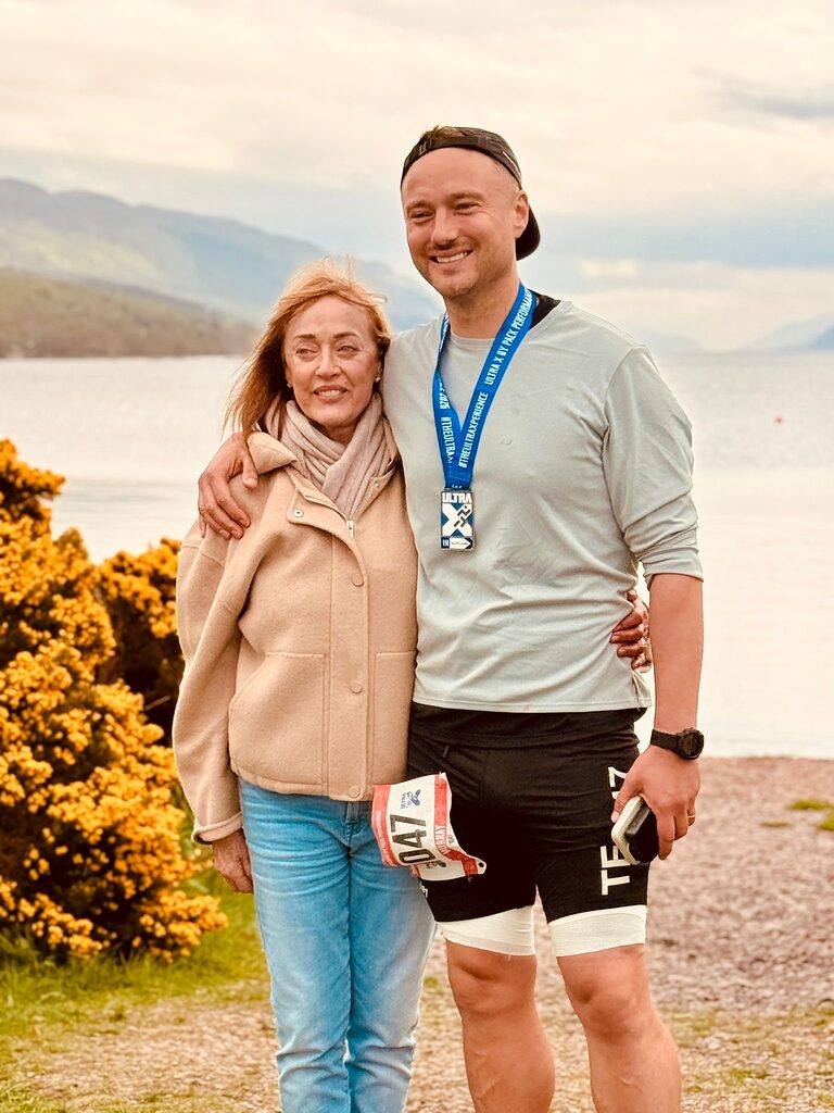 Murray Muir and mum, Mary, after the ultra